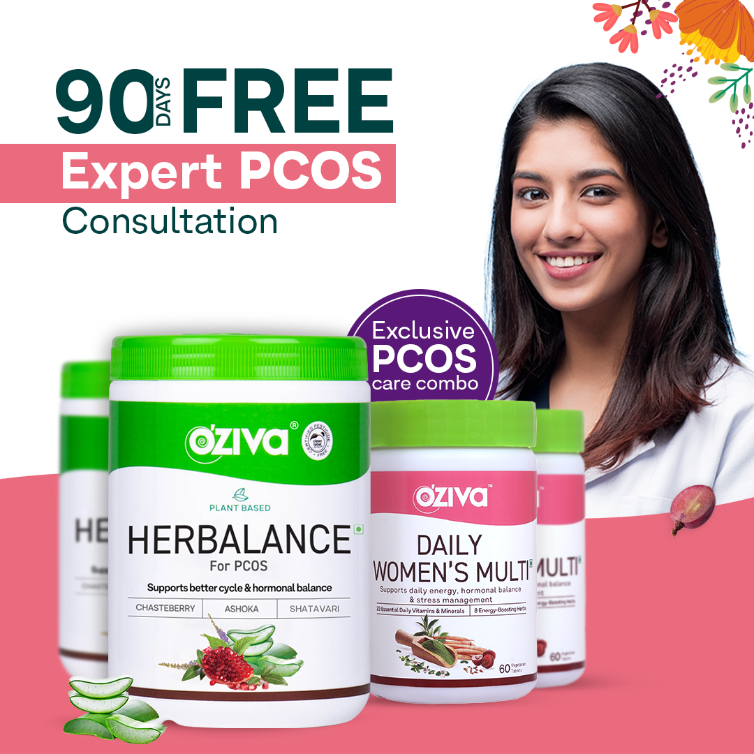 OZIva Plant Based PCOS/PCOD Supplements with Shatavari, 500g + OZiva