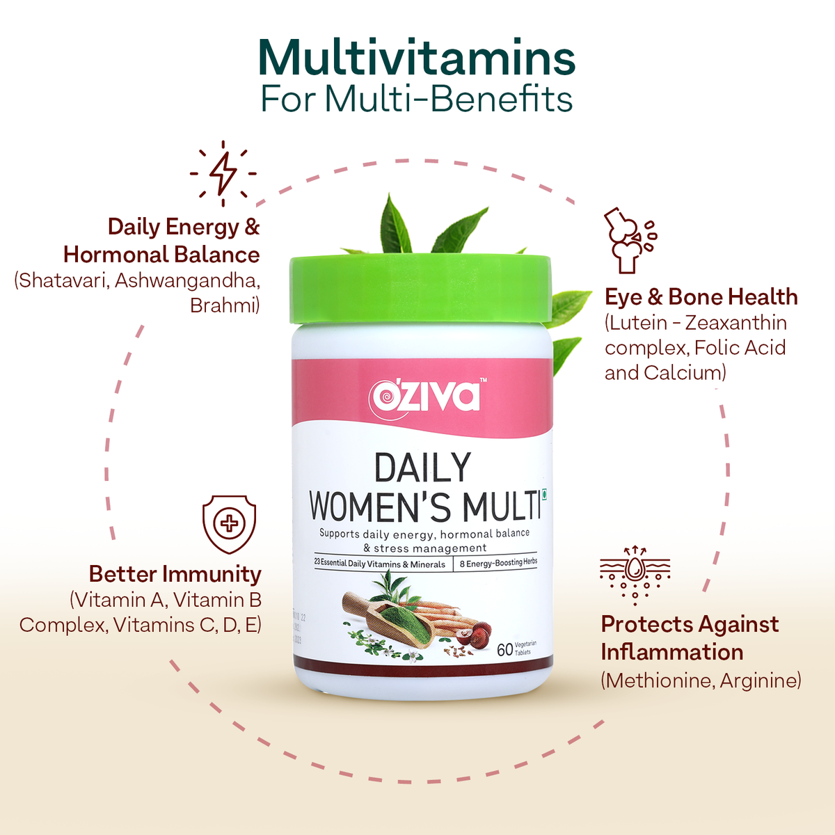 OZIva Plant Based PCOS/PCOD Supplements with Shatavari, 500g + OZiva