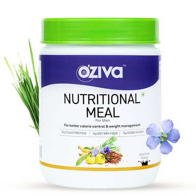 OZiva Nutritional Meal for Men, 18g Protein, 6.4g Fiber