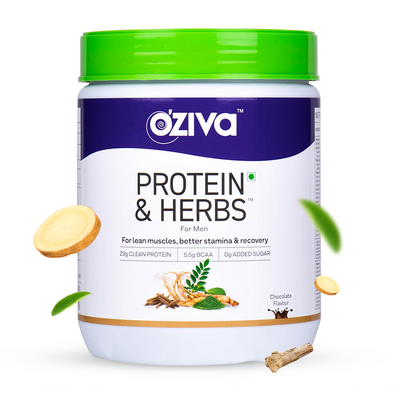 OZiva Protein & Herbs for Men, 23g Whey Protein