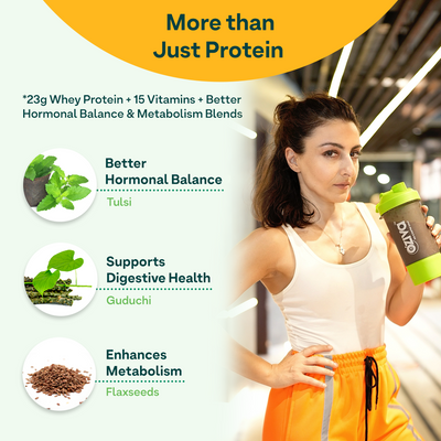 Protein & Herbs for Women - Natural Protein with Whey, Ayurvedic Herbs & Multivitamins for Weight Management, Metabolism, Skin & Hair