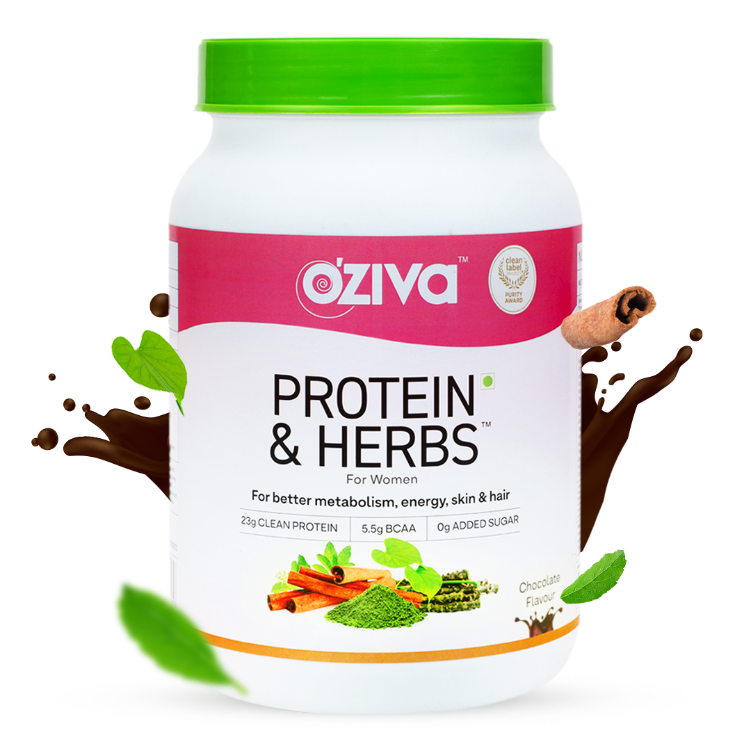 OZiva Protein & Herbs for Women, 23g Whey Protein