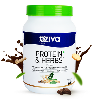 OZiva Protein & Herbs for Men, 23g Whey Protein