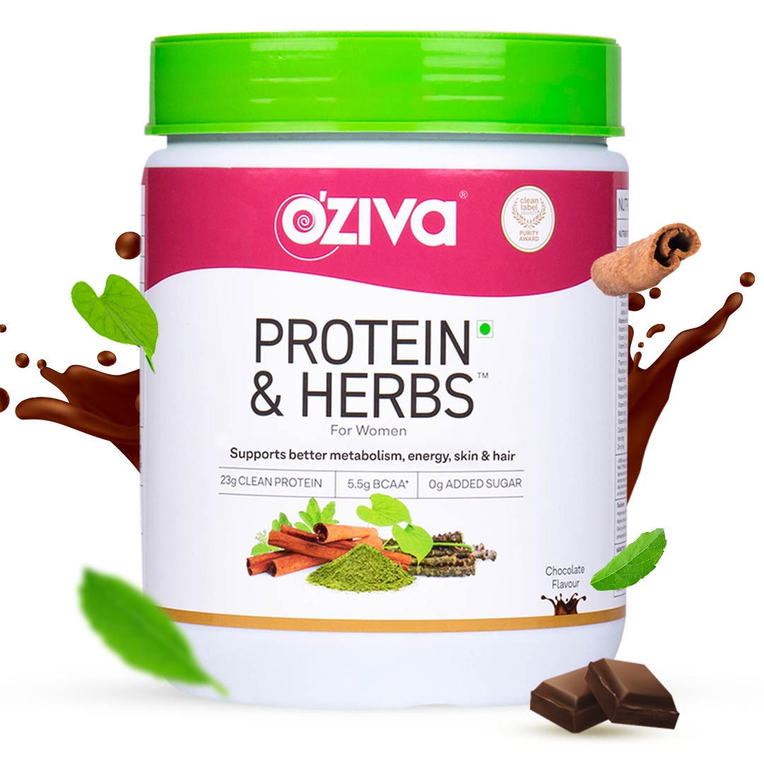OZiva Protein & Herbs for Women, 23g Whey Protein