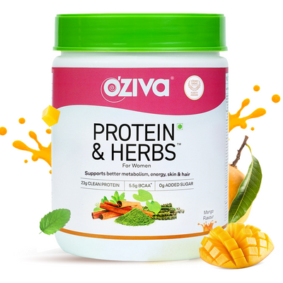 OZiva Protein & Herbs for Women, 23g Whey Protein