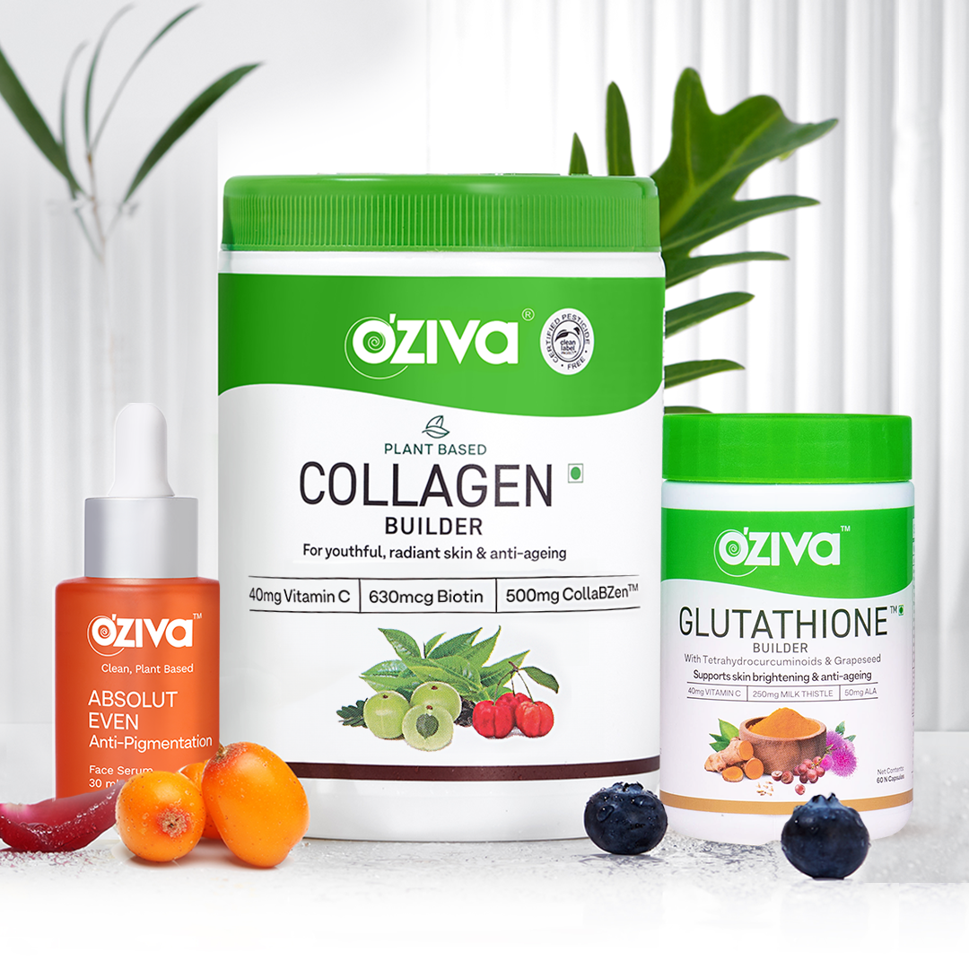 1 Month Anti-Pigmentation Routine (Collagen Builder + Absolut Even Face Serum + Glutathione Builder + Diet Consultation + Customised Diet Plan)
