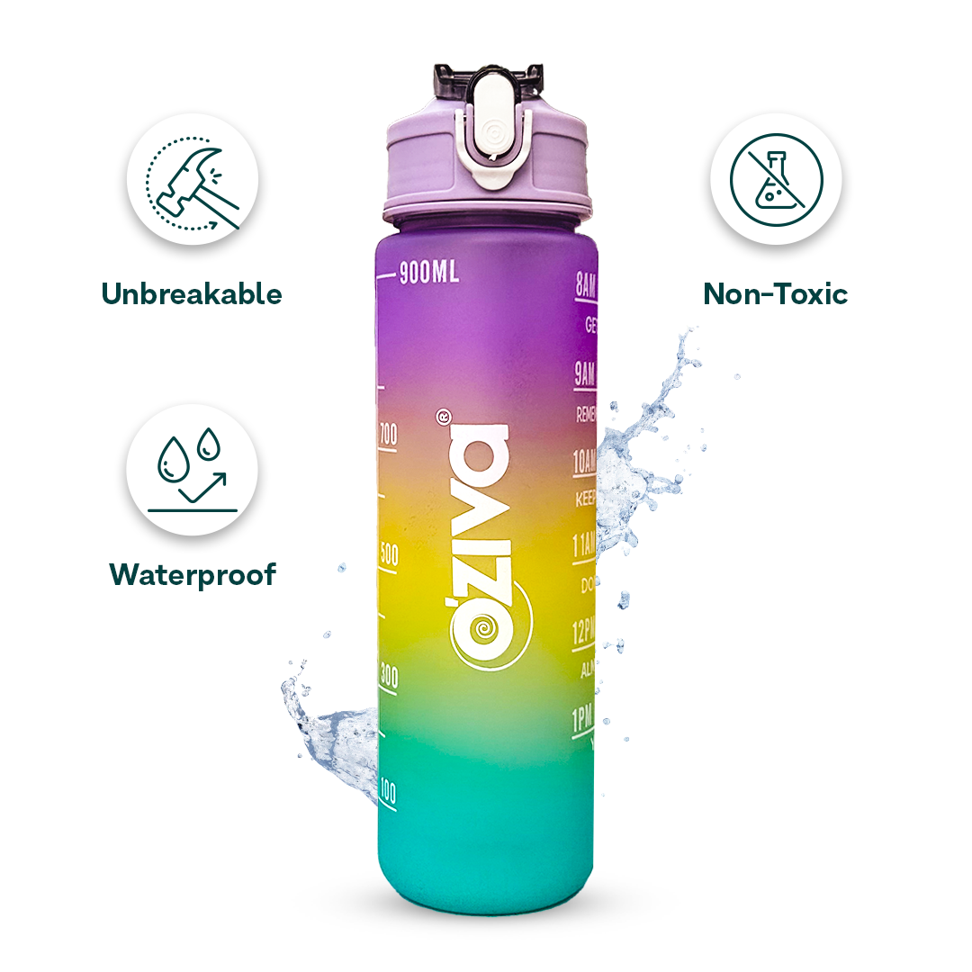 Unbreakable Motivational Sipper with Time Markers - 900 ML