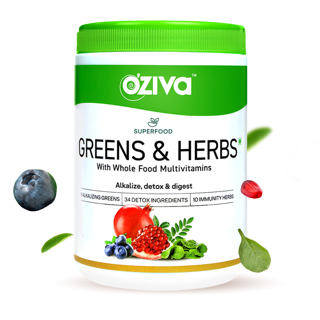OZiva Greens & Herbs for Acne & Gut Health