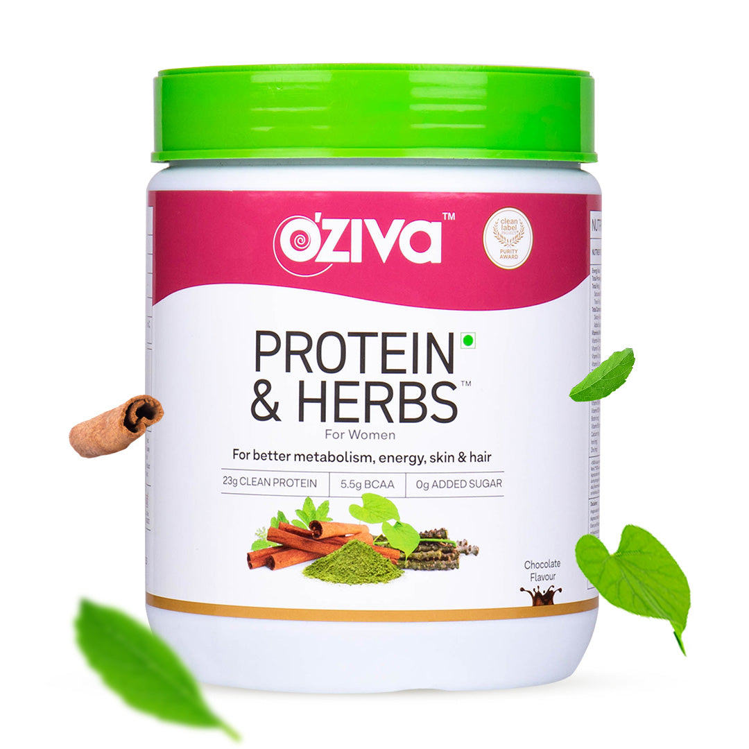 Protein & Herbs for Women - Natural Protein with Whey, Ayurvedic Herbs & Multivitamins for Weight Management, Metabolism, Skin & Hair