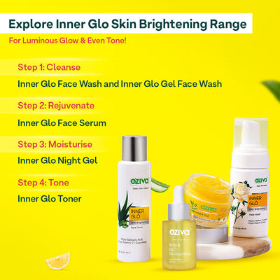 Inner Glō Daily Regime, Combo pack (Inner Glō Skin Brightening Face Wash 100 ml + Inner Glō Skin Brightening Face Serum 30 ml)