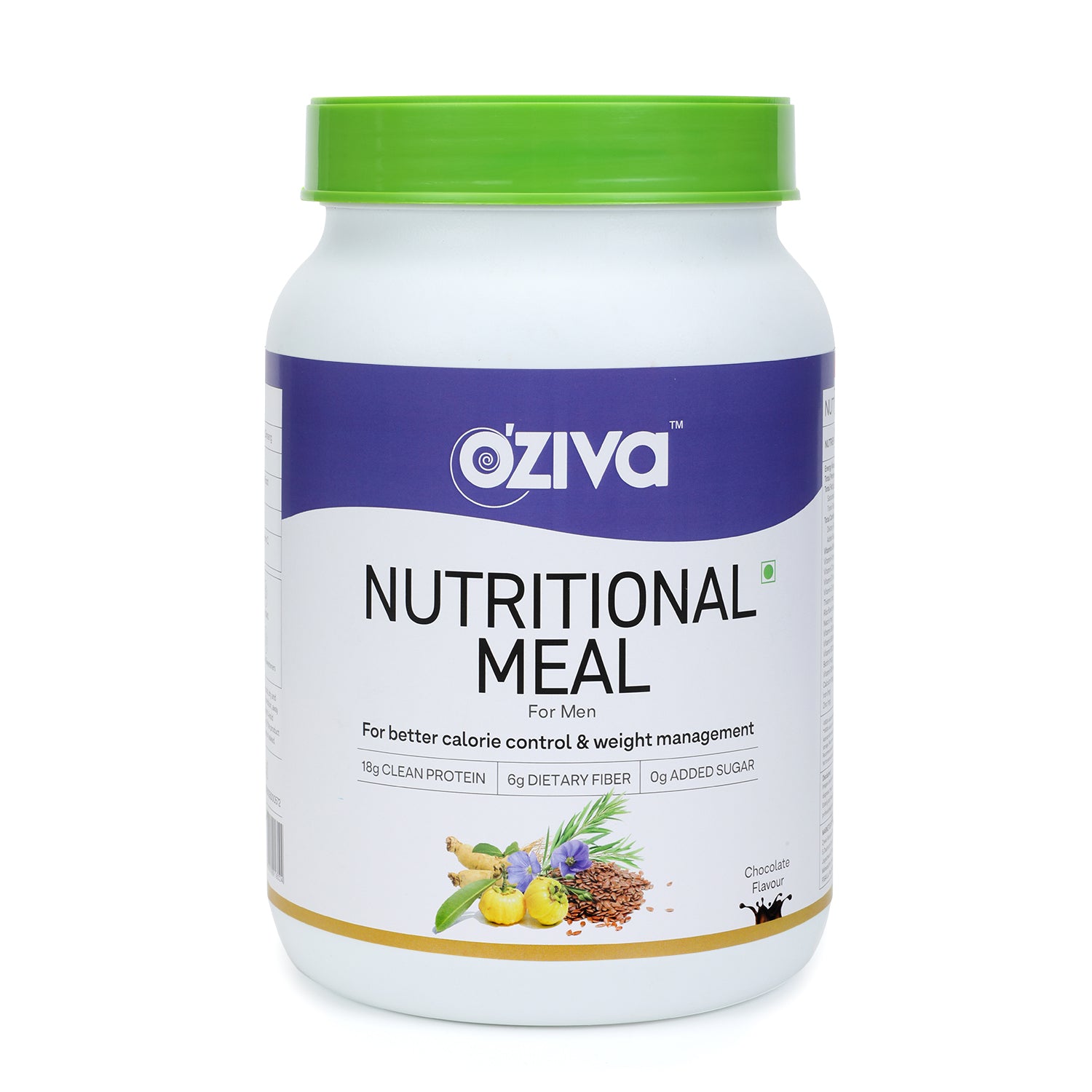 OZiva Nutritional Meal for Men, 18g Protein, 6.4g Fiber