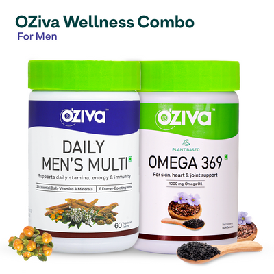 Wellness Combo For Men (Daily Multivitamin Tablets for Daily Energy & Immunity and Vegan Omega 369 for better skin, heart & joint support)
