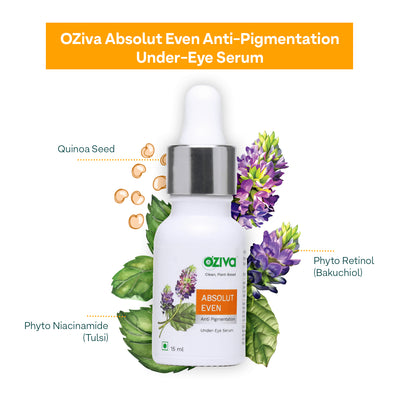 OZiva Absolut Even Daily Regime, Combo Pack ( Absolut Even Anti-Pigmentation Face Serum 30 ml + Absolut Even Anti-Pigmentation Under-Eye Serum 15 ml )
