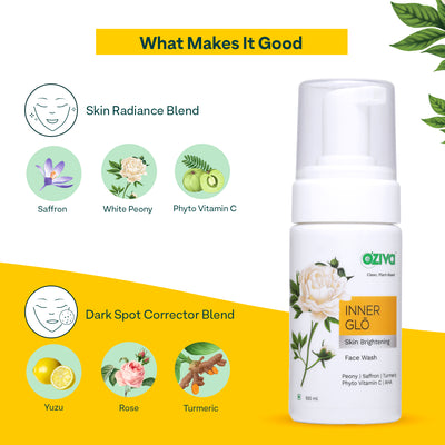 Inner Glō Daily Regime, Combo pack (Inner Glō Skin Brightening Face Wash 100 ml + Inner Glō Skin Brightening Face Serum 30 ml)