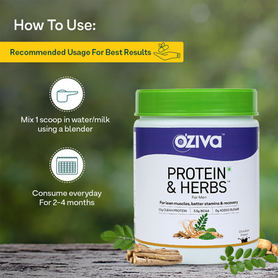 Protein & Herbs for Men- Whey Protein with Ayurvedic Herbs & Multivitamins