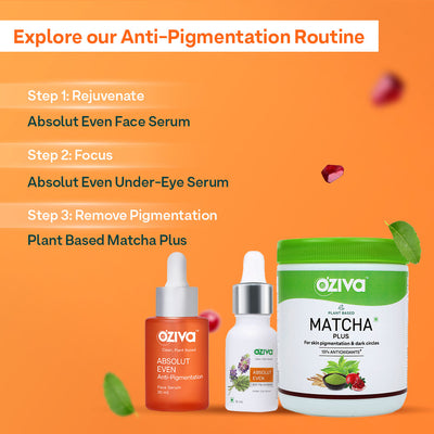 OZiva Absolut Even Daily Regime, Combo Pack ( Absolut Even Anti-Pigmentation Face Serum 30 ml + Absolut Even Anti-Pigmentation Under-Eye Serum 15 ml )