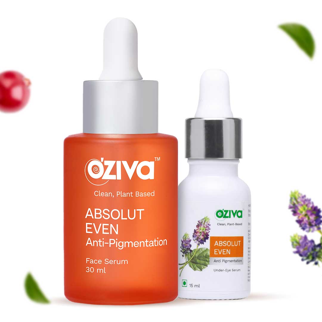 OZiva Absolut Even Daily Regime, Combo Pack ( Absolut Even Anti-Pigmentation Face Serum 30 ml + Absolut Even Anti-Pigmentation Under-Eye Serum 15 ml )