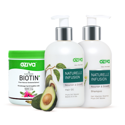 Naturelle Infusion Anti-Hairfall Ritual, Combo Pack ( Naturelle Infusion Hair Growth Hair Oil 200 ml + Naturelle Infusion Hair Growth Shampoo 200 ml + Naturelle Infusion Nourish & Growth Hair Mask 100g )