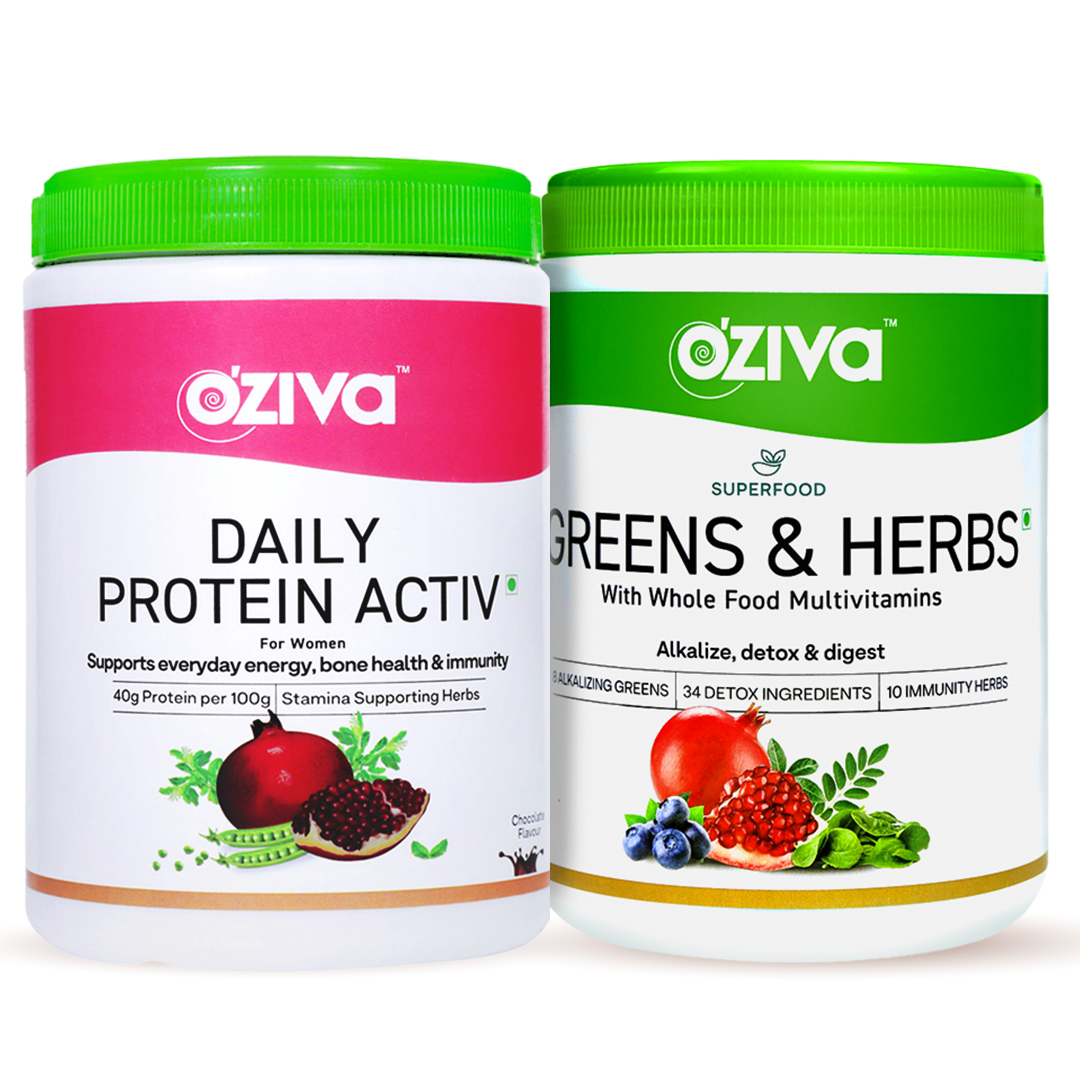 First Step Fitness Combo: Daily Protein Activ for Women (300g) + Superfood Greens & Herbs (250g)