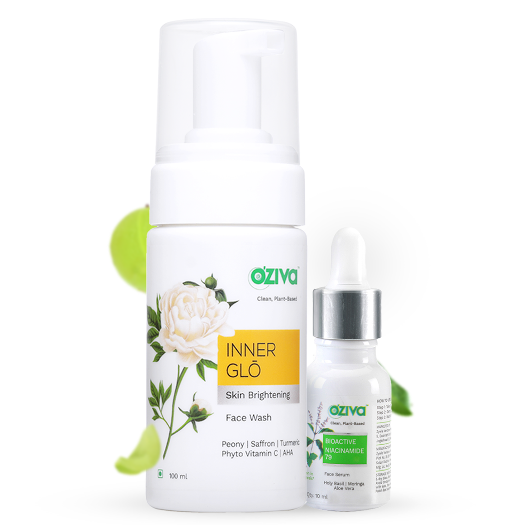 Bright & Blemish-Free Combo: Inner Glo Skin Brightening Face Wash (100ml) + Bioactive Niacinamide79 Face Serum (10ml)